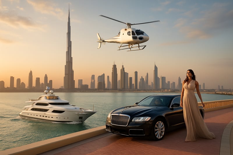 Dubai skyline featuring Burj Khalifa and luxury travel experiences