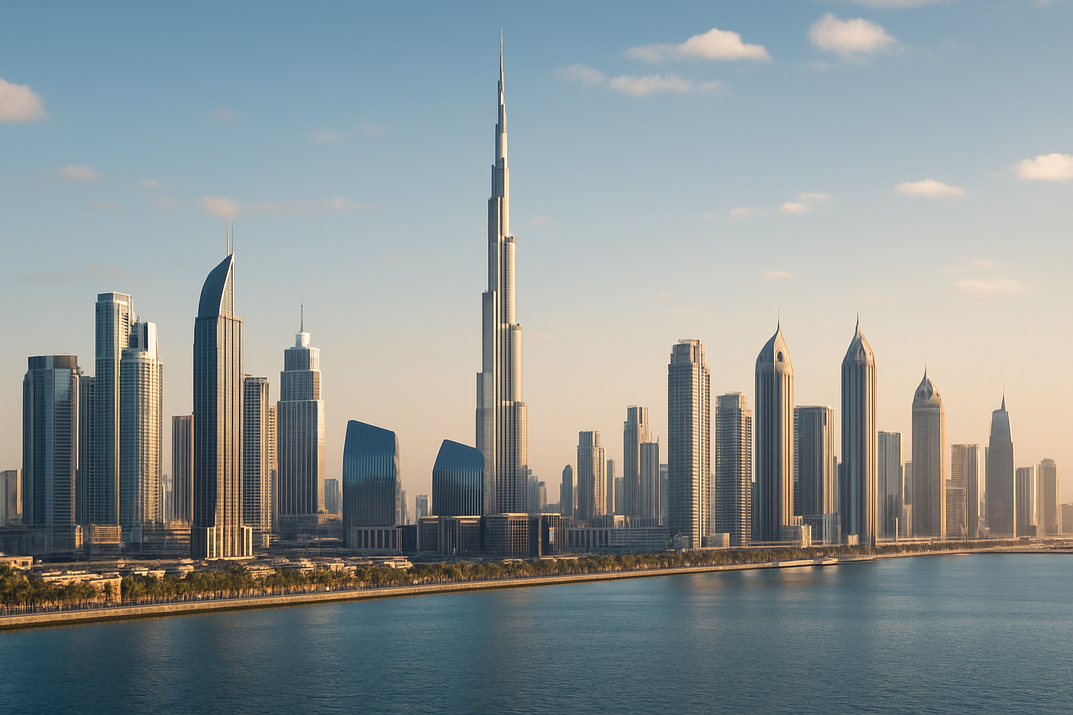 Dubai skyline with modern skyscrapers